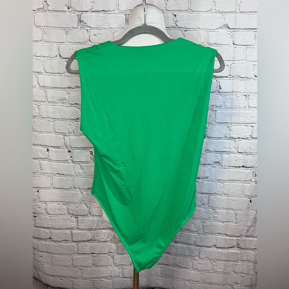 NWT- Zara square neck bodysuit in green- L - Picture 3 of 4